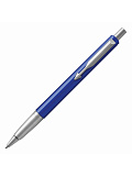 Ручка шариковая Parker Vector Standard Blue CT, корпус синий, детали из нержавеющей стали, синяя