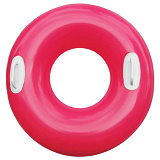 Надувной круг для плавания Intex Глянцевый, с ручками, 76 см, от 8 лет, розовый