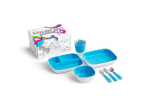 Набор посуды Munchkin Splash, 7 предметов: 3 миски, стаканчик, столовые приборы, голубой