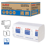 Полотенца Laima Universal White Plus H3, бумажные, 250 шт., 1-слойные, белые, 15 пачек, 23х23 см, V-сложение