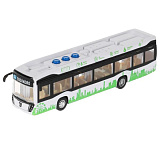Электробус Технопарк КамАЗ 6282, бело-зеленый, пластиковый, инерционный, свет, звук