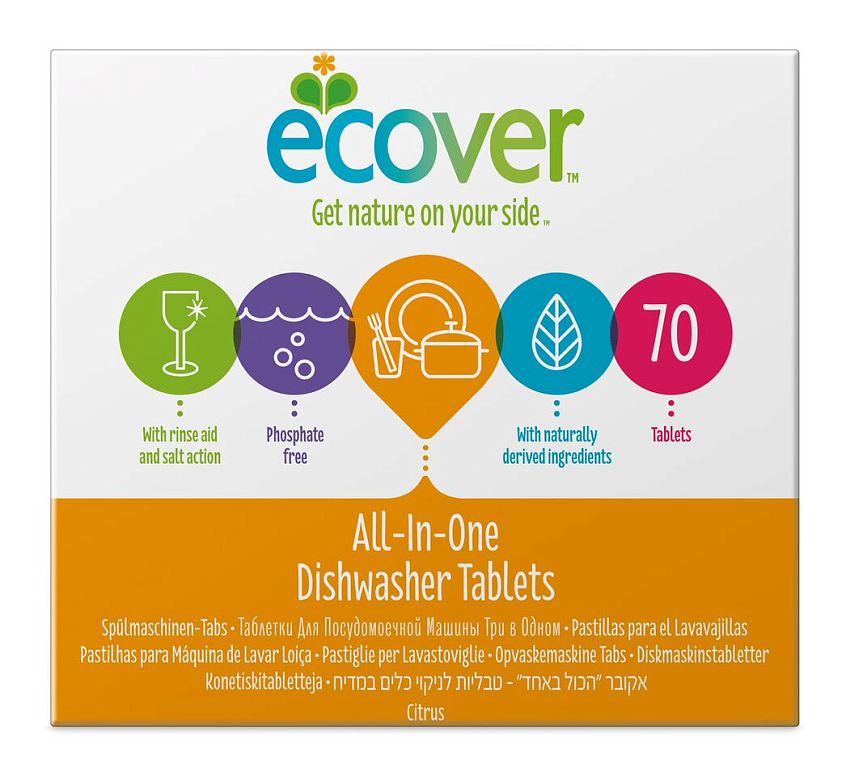 Таблетки Ecover для посудомоечной машины, 3 в 1, 1400 г - фото