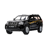 Модель машины Технопарк Toyota Land Cruiser Prado, черная, инерционная, свет, звук, 1/24