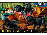 Пазл Рыжий кот Konigspuzzle Щенки лабрадора, 500 эл.