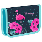 Пенал Belmil Flamingo Paradise, без наполнения, с 2-я клапанами, 14х20х4 см