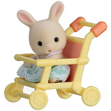 Игровой набор Sylvanian Families Младенец в пластиковом сундучке, кролик в коляске