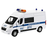 Модель машины Технопарк Citroen Jumper, Полиция, белая, инерционная, свет, звук