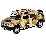 Модель машины Технопарк Hummer H2 пикап, в пустынном камуфляже, инерционная, свет, звук
