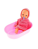 Пупс Пластмастер в ванночке, розовый