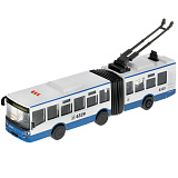 Троллейбус Технопарк сочлененный, бело-синий, инерционный