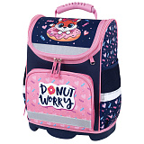 Ранец ЮнЛандия Wise Donut Worry, 1 отделение, 3 кармана, устойчивое дно, 37x29х15 см, 16L