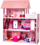 Кукольный домик SunnyToy Розовое счастье Мини, с лифтом и мебелью