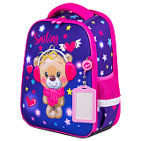 Ранец Brauberg Fit, Smiling bear, 2 отделения, 3D-панель, 16L, 38х27х14 см