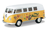 Модель машины Kinsmart Volkswagen Classical Bus, с рисунком, инерционная, 1/32