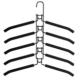 Вешалка-плечики Brabix трансформер, 5 плечиков, металл с покрытием, черные