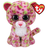 Мягкая игрушка TY Леопард, розовый, 25 см