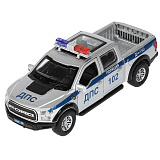 Модель машины Технопарк Ford F150 Raptor, Полиция, серебристая, инерционная