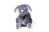 Мягкая игрушка Lapkin Собака, 30 см, серый/фиолетовый