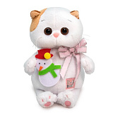 Мягкая игрушка BudiBasa Кошечка Ли-Ли Baby, с игрушкой Снеговик, 20 см
