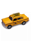 Машинка Funky Toys Die-cast. Ретро такси, инерционная, открывающиеся двери, желтая, 1:32