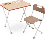 Комплект мебели Ника Алина, складной, бежевый, стол + стул ЛДСП