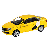 Машинка Автопанорама Lada Vesta Яндекс Такси, 1/24, жёлтая, инерционная