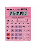 Калькулятор настольный Staff STF-888-12-PK, 200х150 мм, 12 разрядов, двойное питание, розовый