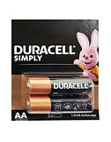 Батарейки алкалиновые Duracell Simply, АА LR06, 2 шт.