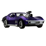Модель машины Технопарк Muscle car фиолетовый, инерционная, свет, звук