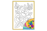 Картина по номерам Рыжий кот, Цветы и бабочки, 18х24 см