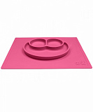 Тарелка EZPZ Happy Mat с подставкой, 540 мл, розовый