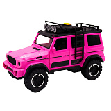 Фрикционный внедорожник Funky Toys Гонки по бездорожью, розовый, со светом и звуком, открывающиеся двери, 23 см