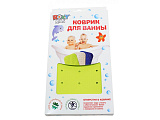 Резиновый коврик Roxy-Kids для ванны, с отверстиями, салатовый, голубой, 34.5x76 см