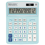 Калькулятор настольный Brauberg Extra Pastel-12-LB, 206x155 мм, 12 разрядов, двойное питание, голубой