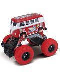 Автобус Funky Toys Die-cast, инерционный механизм, рессоры, красный, 1:46