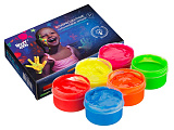 Пальчиковые краски Roxy-Kids флуоресцентные, от 3 лет, 6 цветов по 60 мл. + обучающая брошюра