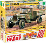 Сборная модель Звезда Советский грузовой автомобиль ЗиС-5В, 1/35, Подарочный набор