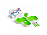 Набор посуды Munchkin Splash, 7 предметов: 3 миски, стаканчик, столовые приборы, зеленый