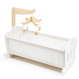 Кроватка Viga PolarB для куклы, до 38 см, 42х23х33 см, с мобилем, белая, в корорбке