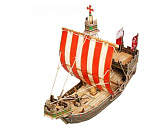 Сборная модель Умная Бумага Корабль Ганзейский Когг. Средневековый город