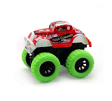 Машинка Funky Toys Die-cast, инерционная, красная, на полном приводе, с зелеными колесами, 14.5 см