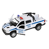 Модель машины Технопарк Dodge RAM 1500 Rebel, Полиция, белая, с пулеметом, инерционная
