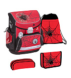 Набор Belmil Ранец Mini-Fit Spider Red and Black, пенал c 2 планками, пенал-косметичка, сумка для обуви