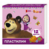 Пластилин Росмэн Маша и Медведь, 12 цветов, 180 гр.