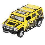 Модель машины Технопарк Hummer H2, Спорт, жёлтая, инерционная, свет, звук