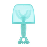 Детская U-образная зубная щетка Roxy-Kids Little Crab, с ограничителем, для малышей, голубой