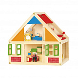 Деревянный домик для куклы Viga с 2 куколками