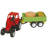 Игровой набор HTI Roadsterz Красный трактор с зеленым прицепом