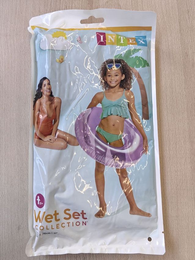 Надувной круг Intex Transparent Tubes, 76 см, сиреневый - фото