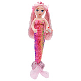 Мягкая игрушка TY Русалка Кора, розовая, с блёстками, 50 см